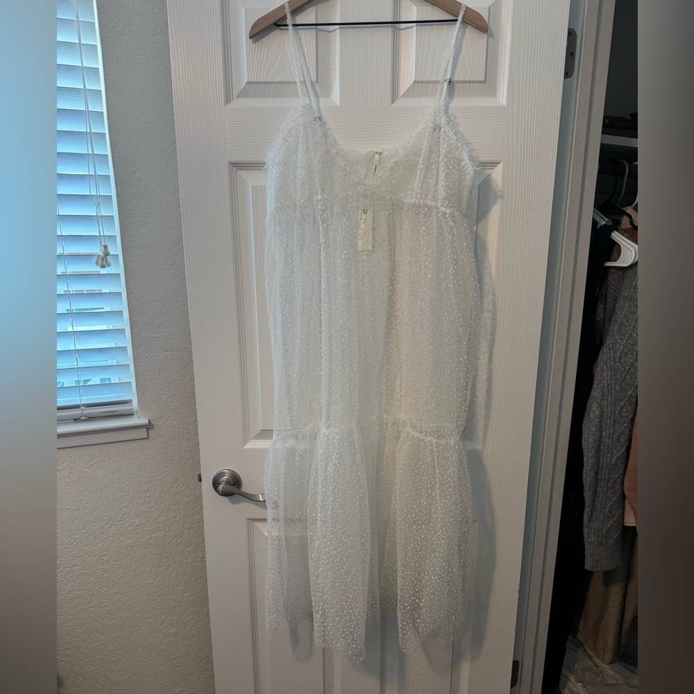 Elegant White Spaghetti Strap Dress